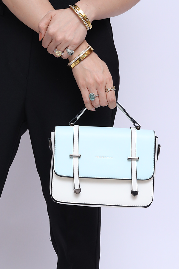 Elegent Casual Handbag in Sky Blue WBB000721