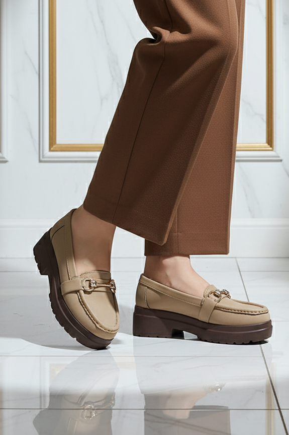 Women Camel Moccasin Casual Shoes Pakistan – Miruzah