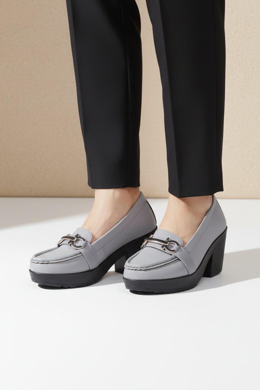 Women Grey Moccasin All Sizes 36-42 Pakistan