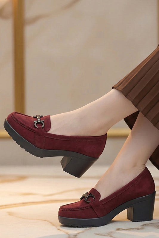 Women Maroon Moccasin Casual Shoes Pakistan – Miruzah